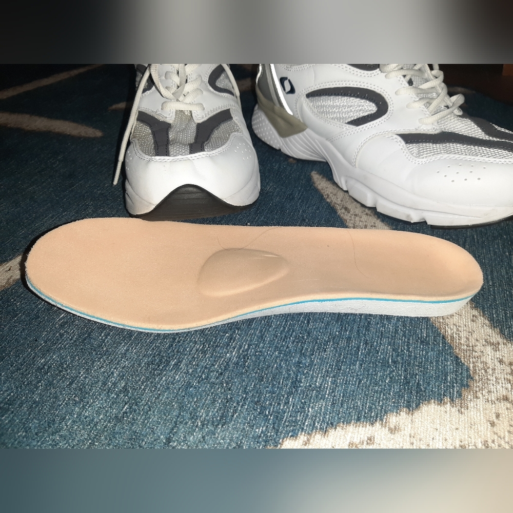 Apex X521 Men's Boss Runner - White/Navy W/orthotic Insoles Size 11 WIDE - Picture 5 of 6